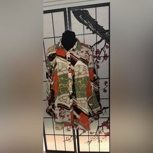 NWOT scarf-print top